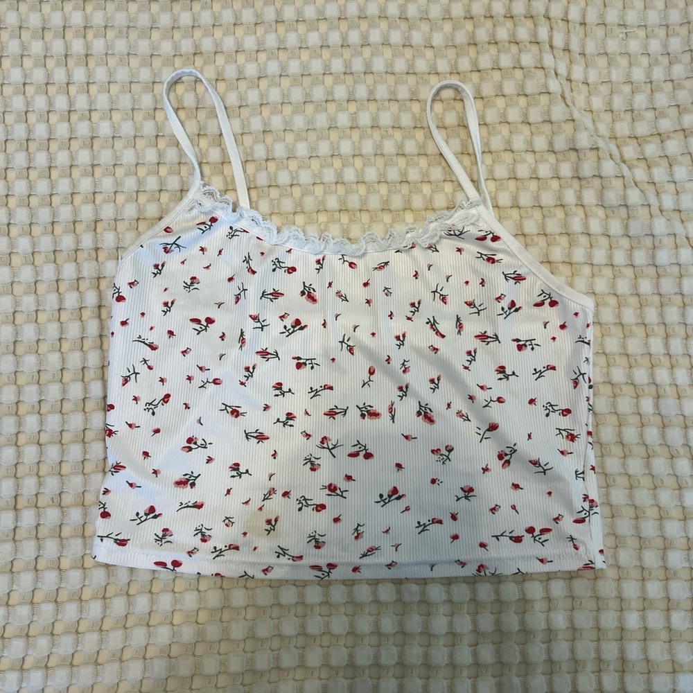 SHEIN White Floral Camisole Top